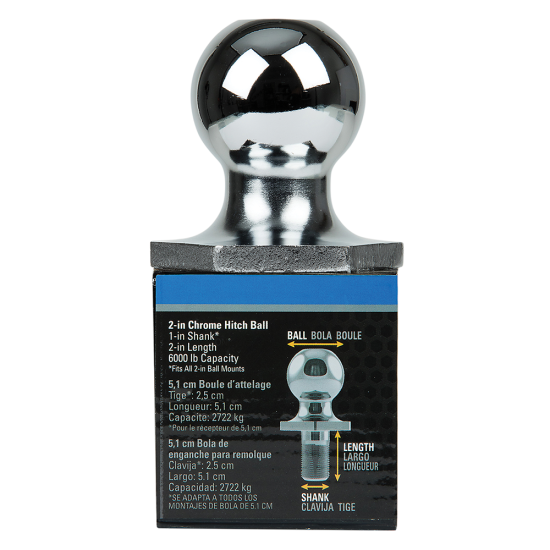 REESE Towpower InterLock Chrome Hitch Ball with Hex Design REESE Towpower InterLock hitch ball with patented hex design and chrome finish