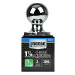 REESE Towpower InterLock Hitch Ball with Hex Design and Chrome Finish REESE Towpower InterLock hitch ball, hex design, chrome, 1-7/8 inch ball, 2000 LB capacity