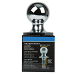 REESE Towpower InterLock Hitch Ball with Hex Design and Chrome Finish REESE Towpower InterLock hitch ball, hex design, chrome, 1-7/8 inch ball, 2000 LB capacity