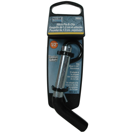 REESE Towpower 1/2 In. Pin and Clip with Comfort Grip REESE Towpower pin and clip featuring 1/2 In. diameter and PVC grip