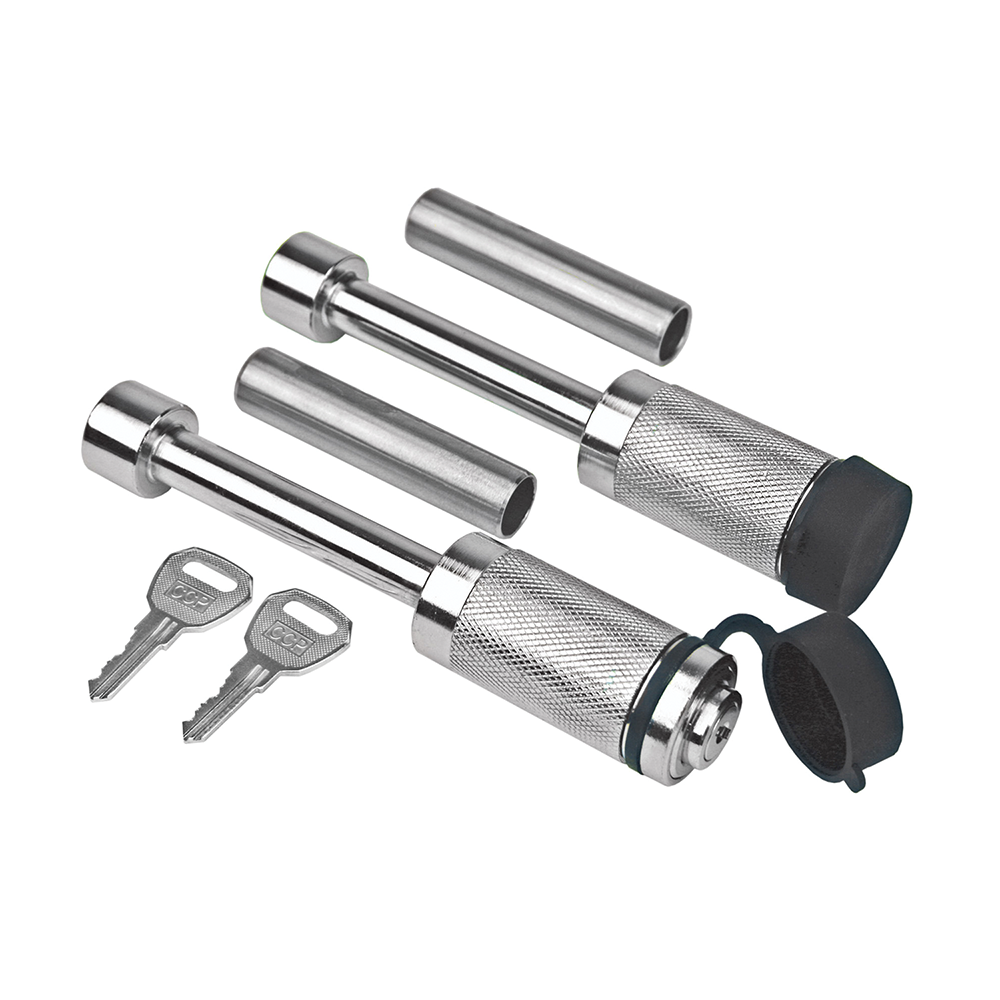 REESE Towpower Dual Self-locking Receiver Lock with Dust Cap REESE Towpower receiver lock with dual self-locking design and dust cap for hitch security