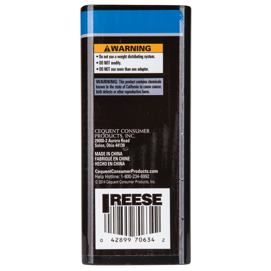 REESE Reducer Sleeve - 2.5 to 2 Inch Hitch Adapter - Black REESE Reducer Sleeve adapting a 2-1/2 inch receiver to a 2 inch opening, black finish