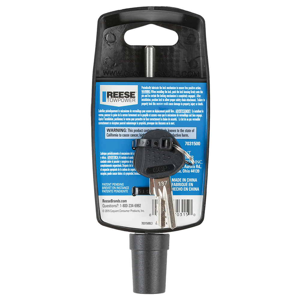 REESE Towpower Adjustable Coupler Lock with 360 Degree Rotation REESE Towpower adjustable coupler lock with 360 degree rotating head and key slot cover