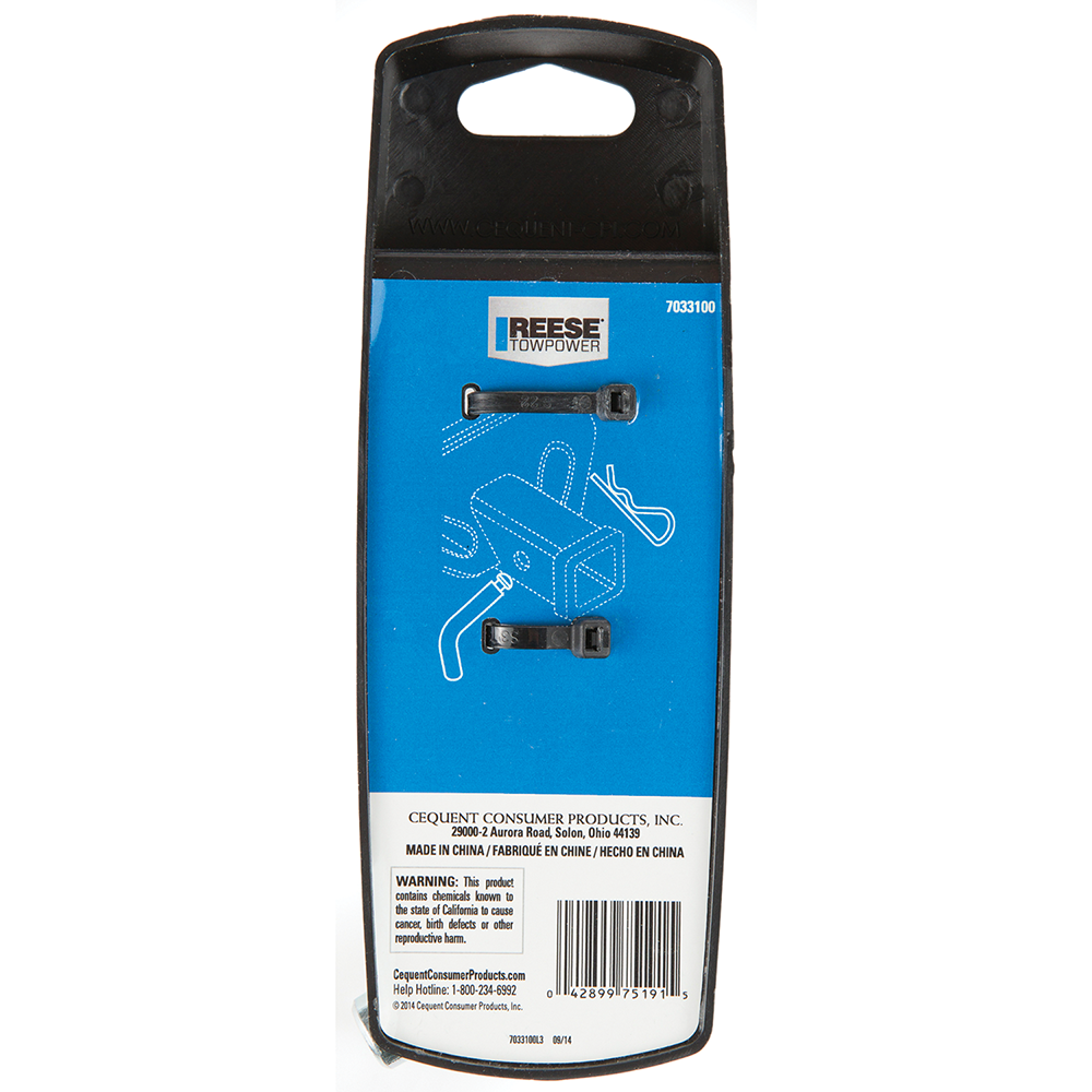 REESE Towpower 5/8-in Diameter Pin and Clip for Towing REESE Towpower 5/8-inch diameter pin and clip, compatible with 2-1/2-inch hitch receivers, bright zinc finish