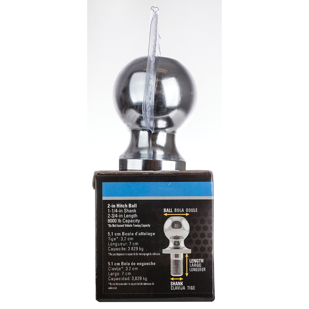 REESE Hitch Ball - 2 Inch Diameter, 8,000 lbs Capacity REESE hitch ball with 2 inch diameter and 8,000 lbs capacity in chrome finish