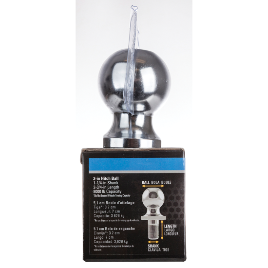 REESE Hitch Ball - 2 Inch Diameter, 8,000 lbs Capacity REESE hitch ball with 2 inch diameter and 8,000 lbs capacity in chrome finish