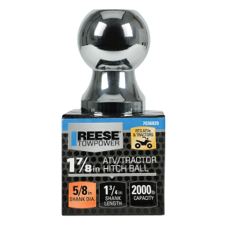 REESE Towpower lawn tractor chrome hitch ball 1-7/8 inch REESE Towpower chrome hitch ball for lawn tractors, 1-7/8 inch, 2000 lb capacity
