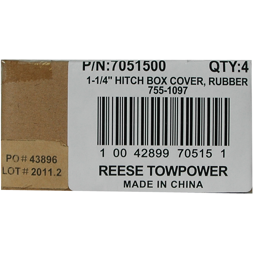 REESE Standard Hitch Cover for 1-1/4 Inch Receiver Tubes REESE hitch cover for 1-1/4 inch receiver to protect from debris