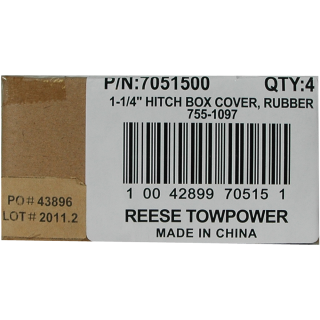 REESE Standard Hitch Cover for 1-1/4 Inch Receiver Tubes REESE hitch cover for 1-1/4 inch receiver to protect from debris