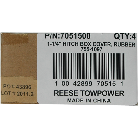 REESE Standard Hitch Cover for 1-1/4 Inch Receiver Tubes REESE hitch cover for 1-1/4 inch receiver to protect from debris