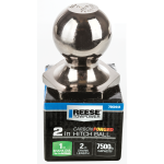 REESE Hitch Ball with 7500 lbs Capacity and Black Nickel Finish REESE 2-inch hitch ball black nickel finish with 7500 lbs capacity