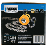 REESE Towpower One Ton Chain Hoist with 2000 lbs Capacity REESE Towpower chain hoist with 2000 lbs lifting capacity and swivel hooks