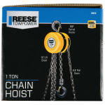REESE Towpower One Ton Chain Hoist with 2000 lbs Capacity REESE Towpower chain hoist with 2000 lbs lifting capacity and swivel hooks