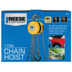 REESE Towpower One Ton Chain Hoist with 2000 lbs Capacity REESE Towpower chain hoist with 2000 lbs lifting capacity and swivel hooks