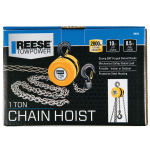 REESE Towpower One Ton Chain Hoist with 2000 lbs Capacity REESE Towpower chain hoist with 2000 lbs lifting capacity and swivel hooks