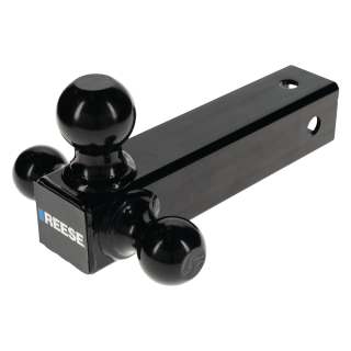 REESE Tri-Ball Mount for Heavy-Duty Towing with 2-Inch Receiver REESE tri-ball mount with black powder coat for heavy towing.