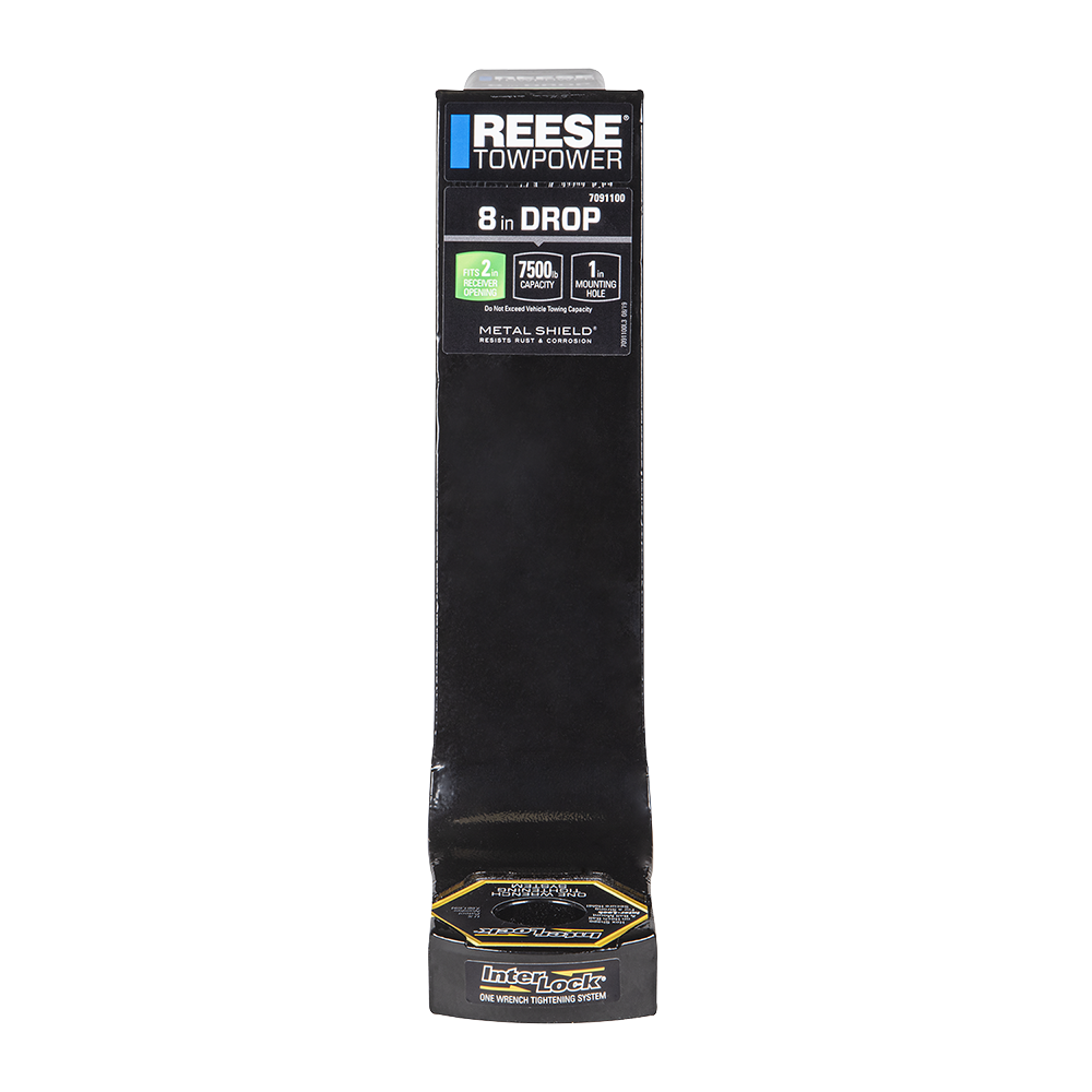 REESE Towpower InterLock Ball Mount with Hex Design REESE Towpower InterLock ball mount with black powder coated finish