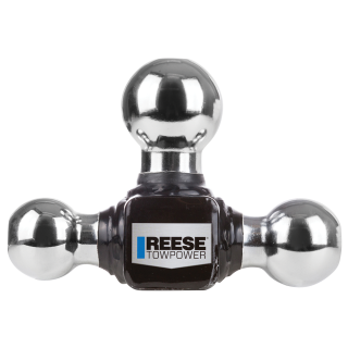 REESE specialty ball mount, black powder coat, fits 2-inch receiver, tri-ball, high-capacity towing