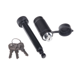 REESE Towpower Dogbone Receiver Lock for Trailer Security REESE Towpower dogbone style receiver lock with push-button key and rubber cover for trailer protection
