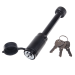 REESE Towpower Dogbone Receiver Lock for Trailer Security REESE Towpower dogbone style receiver lock with push-button key and rubber cover for trailer protection