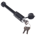 REESE Towpower Dogbone Receiver Lock for Trailer Security REESE Towpower dogbone style receiver lock with push-button key and rubber cover for trailer protection