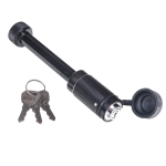 REESE Towpower Dogbone Receiver Lock for Trailer Security REESE Towpower dogbone style receiver lock with push-button key and rubber cover for trailer protection