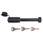 REESE Towpower Dogbone Receiver Lock for Trailer Security REESE Towpower dogbone style receiver lock with push-button key and rubber cover for trailer protection