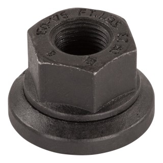 Lippert Swiveling Flange Wheel Lug Nut with Black Zinc Finish Black zinc-plated swiveling flange wheel lug nut by Lippert, resists rust and corrosion