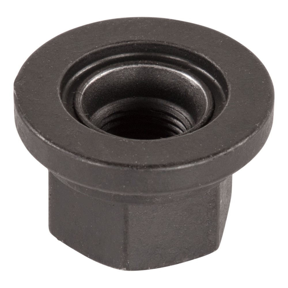 Lippert Swiveling Flange Wheel Lug Nut with Black Zinc Finish Black zinc-plated swiveling flange wheel lug nut by Lippert, resists rust and corrosion