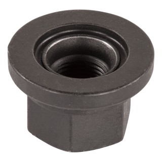 Lippert Swiveling Flange Wheel Lug Nut with Black Zinc Finish Black zinc-plated swiveling flange wheel lug nut by Lippert, resists rust and corrosion
