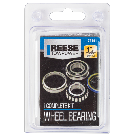 Bearing Kit for 1 Inch Hubs with Cones, Cups, and Accessories Bearing kit for 1 inch hubs including cups, cones, grease seal, and cotter pin