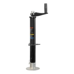 Lippert Quick Drop Drill-Operated A-Frame Trailer Jack 2000 Pound 14 Inch Travel Black Powdercoat Fixed Leg 733926