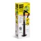 Lippert Quick Drop tongue jack on trailer, convertible to powered operation with a drill, 2000 lb capacity, black finish.