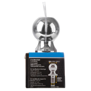 Secure REESE Hitch Ball with Chrome Finish and 6000 lbs Capacity REESE hitch ball with 2 inch diameter, chrome finish, 6000 lbs capacity, ideal for towing securely.