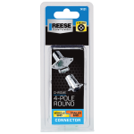 REESE Towpower 4-Pin chrome plug with spring cover and brass pins for trailers