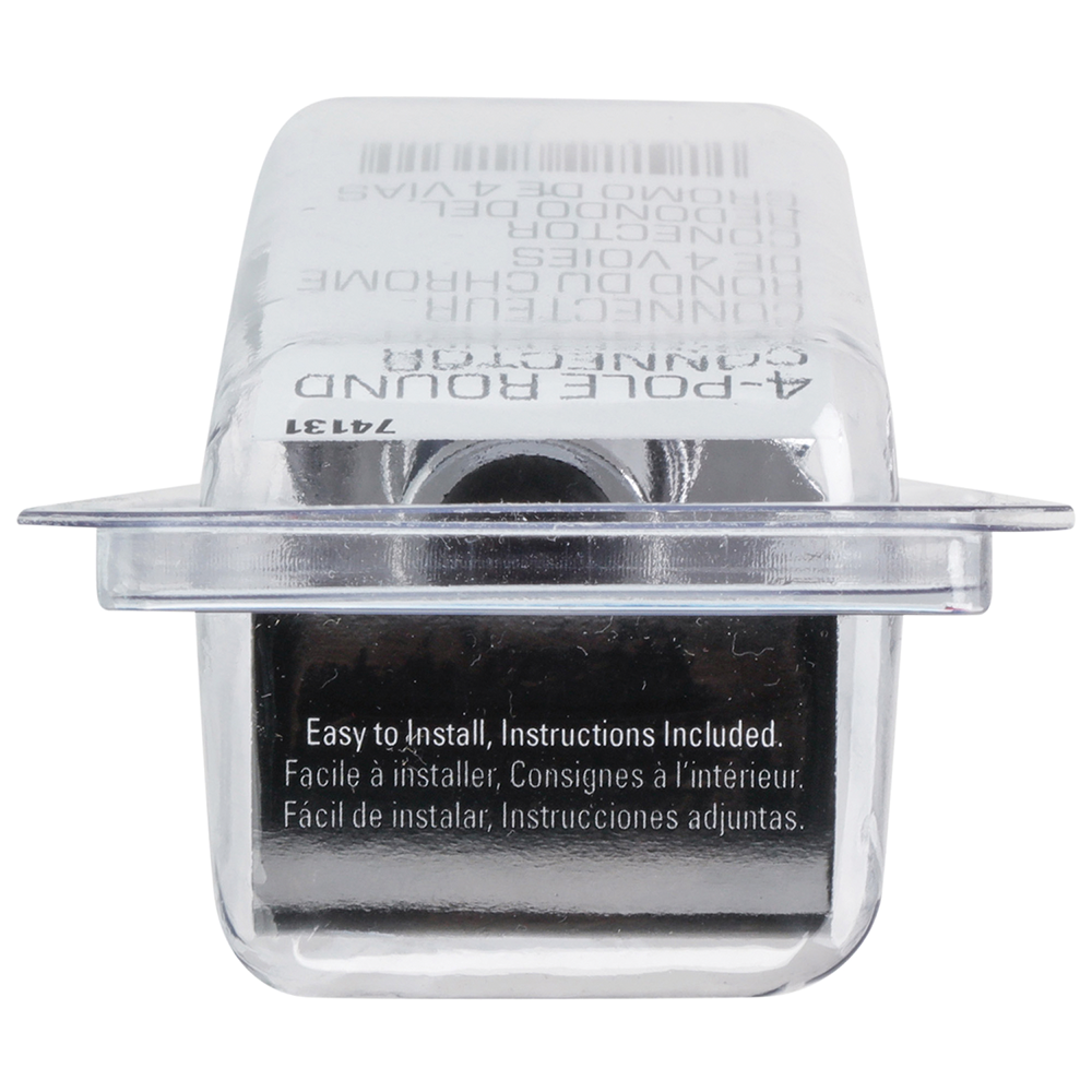 REESE Towpower 4-Pin chrome plug with spring cover and brass pins for trailers