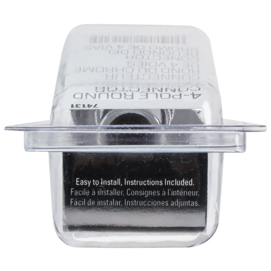 REESE Towpower 4-Pin chrome plug with spring cover and brass pins for trailers