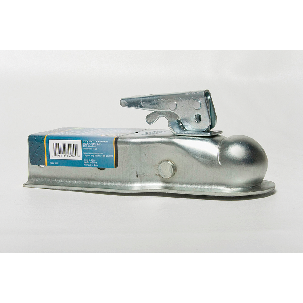 REESE Towpower Trailer Coupler with 2 Inch Ball and Trigger Latch REESE Towpower trailer coupler with zinc finish and 2 inch ball size