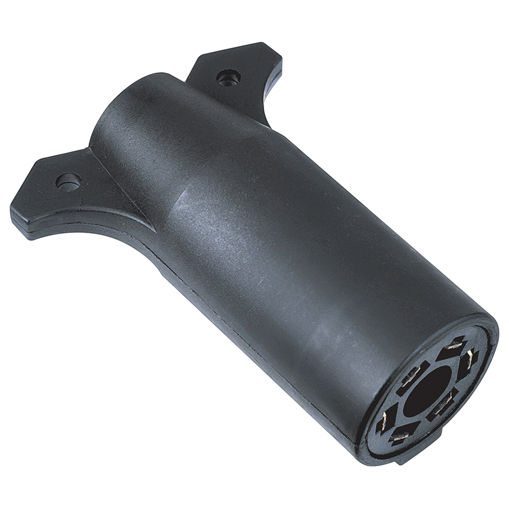 REESE Towpower Adapter 7-Way Blade to 6-Pin Trailer Connector REESE Towpower adapter converting 7-way blade connector to 6-pin trailer connector