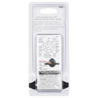 REESE Towpower Adapter 7-Way Blade to 6-Pin Trailer Connector REESE Towpower adapter converting 7-way blade connector to 6-pin trailer connector