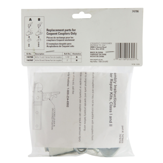 REESE Towpower Class I Trailer Coupler Repair Kit REESE Towpower coupler repair kit with handle and zinc finish for Class I trailers