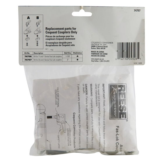 REESE Towpower Coupler Repair Kit for Class II Trailers REESE Towpower coupler repair kit with handle and zinc finish for class II trailers