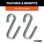 CURT safety chain with S-hooks, grade-30 steel, 48-inch length and 5000 lbs capacity