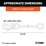 CURT safety cables, coiled design, vinyl coating, 3500 lbs break force, towing safety