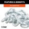 CURT Safety Chain with 7,000 lbs Capacity and S-Hook CURT Safety Chain featuring a 7,000 lbs capacity with attached S-hook for secure trailer towing