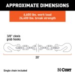 CURT Grade-70 Safety Chains with Clevis Hooks for Heavy-Duty Towing CURT safety chain featuring grade-70 steel, clevis hooks, and 26,400 lbs break force.