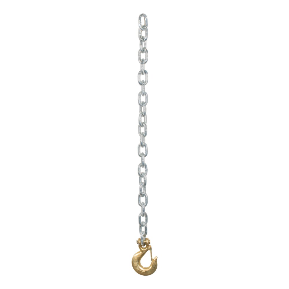 CURT heavy-duty steel safety chains featuring a clevis hook for secure trailer towing