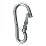 CURT Snap Hooks for Secure Trailer and Tow Vehicle Connection CURT snap hook with spring-loaded safety latch and zinc-plated finish for towing.