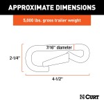 CURT Snap Hook for Secure Trailer Safety Chain Connections CURT snap hook with spring-loaded safety latch for towing