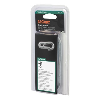 CURT Snap Hook for Secure Trailer Safety Chain Connections CURT snap hook with spring-loaded safety latch for towing